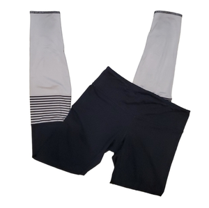 Harvest Women's Black‎ White Colorblock Workout Leggings Medium